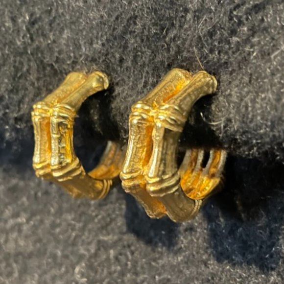 Vintage Kenneth Jay Lane Clip Hoop Earrings - Picture 1 of 3